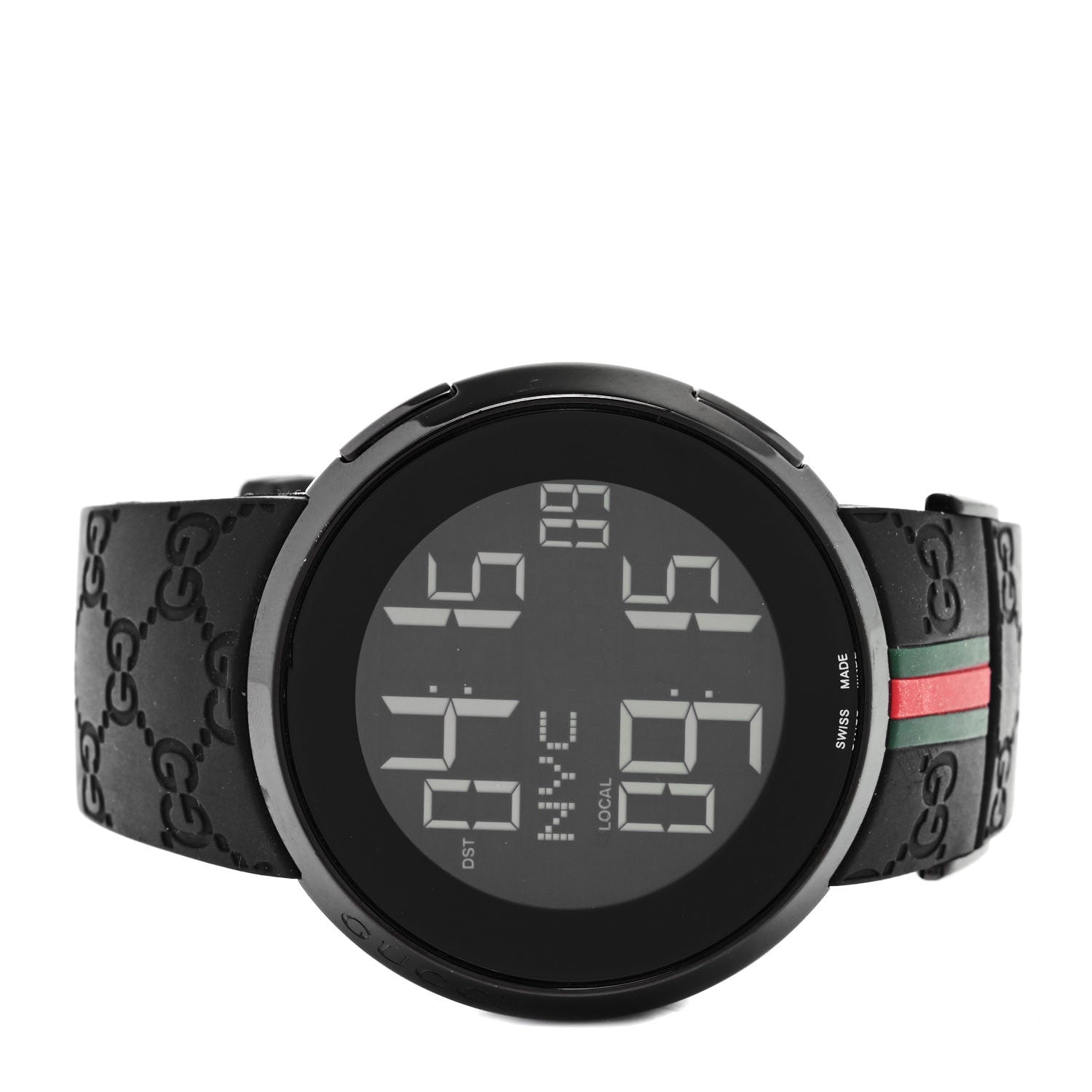 Gucci Stainless Steel Rubber 45mm Digital I-Gucci Web Watch Black 2 of 5