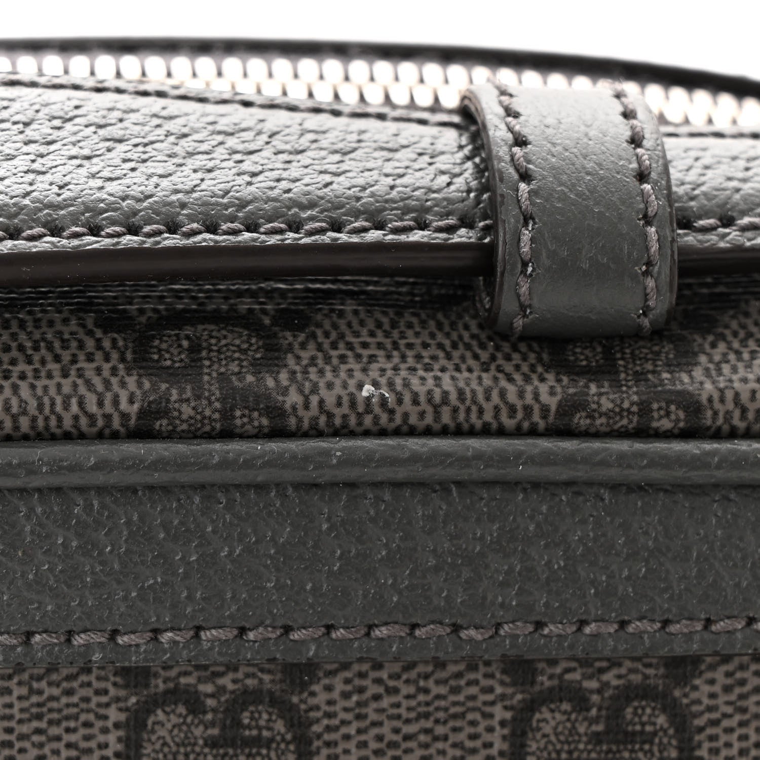 Gucci GG Supreme Monogram Textured Dollar Calfskin Small Ophidia Top Handle Shoulder Grey Black Graphite Grey 14 of 15
