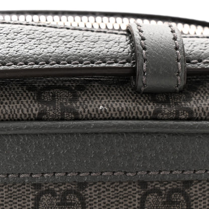 Gucci GG Supreme Monogram Textured Dollar Calfskin Small Ophidia Top Handle Shoulder Grey Black Graphite Grey 14 of 15