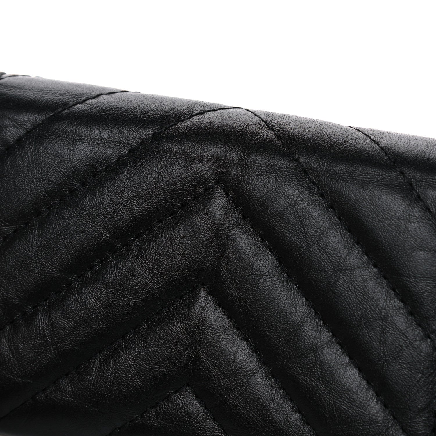 Chanel Aged Calfskin Chevron Quilted Reissue Card Holder Wallet So Black 10 of 11