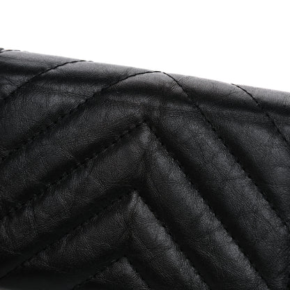 Chanel Aged Calfskin Chevron Quilted Reissue Card Holder Wallet So Black 10 of 11