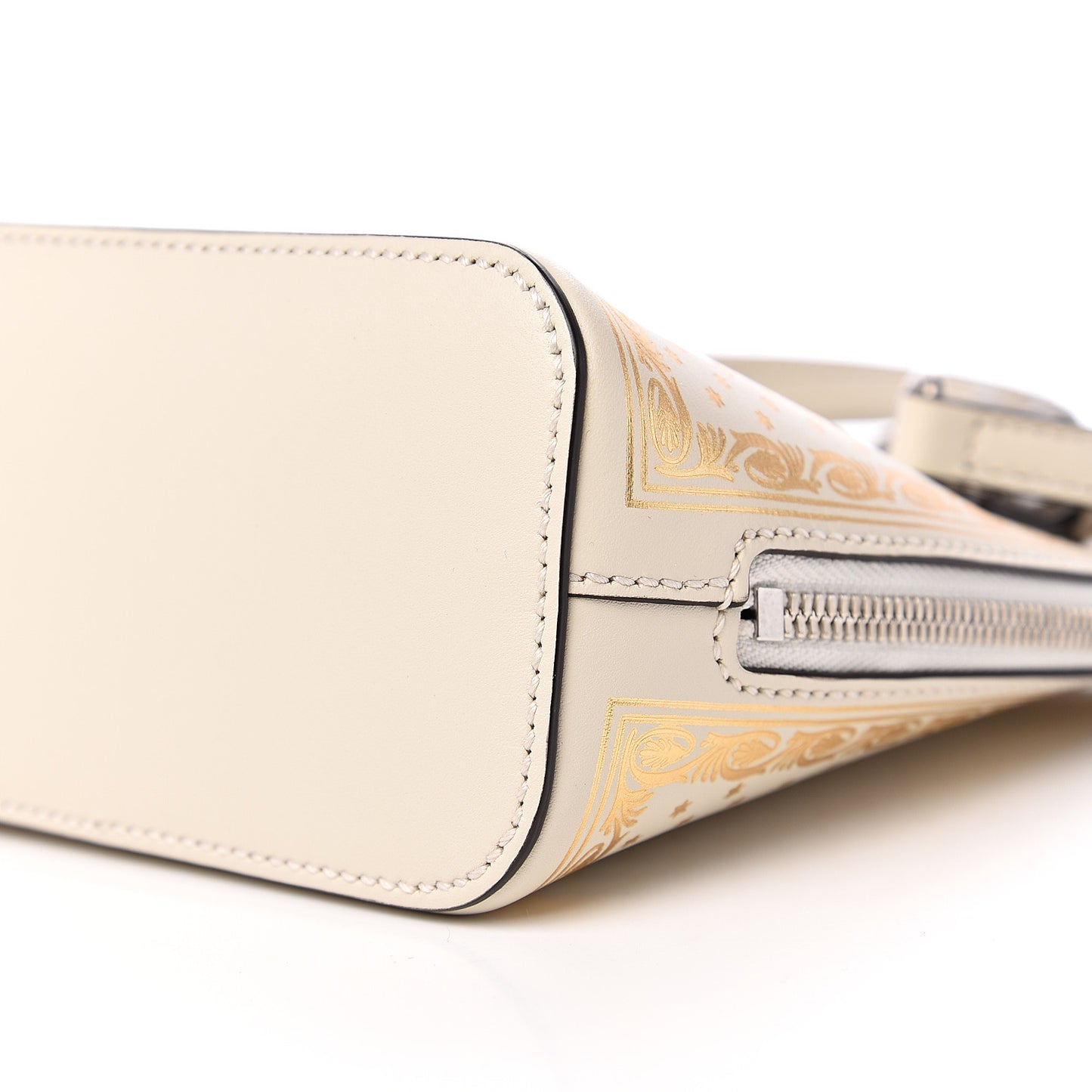 X SEGA Calfskin GUCCY Stars Mini Dome Shoulder Bag Mystic White Gold