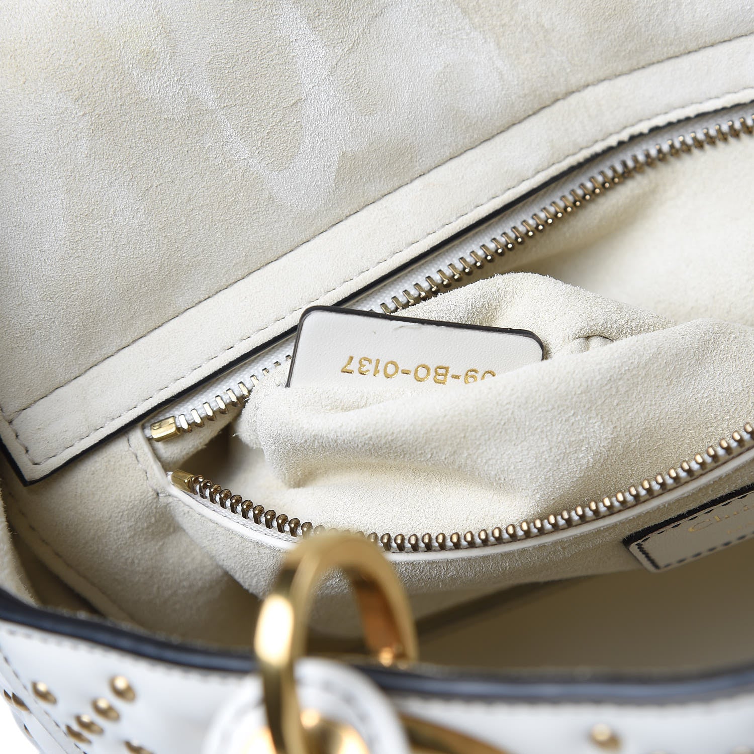 Christian Dior Calfskin Cannage Studded Medium Supple Lady Dior White 7 of 10