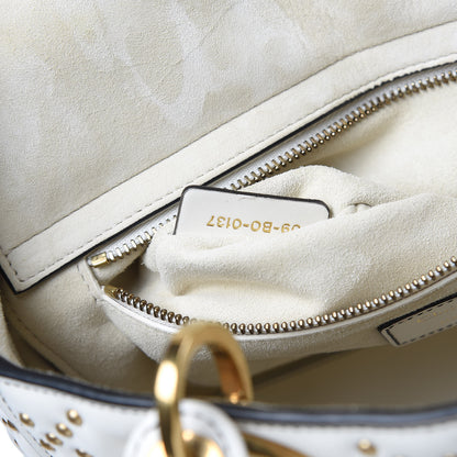 Christian Dior Calfskin Cannage Studded Medium Supple Lady Dior White 7 of 10