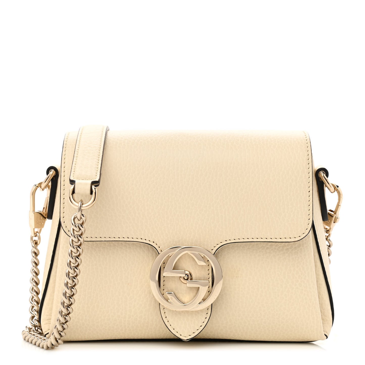 Dollar Calfskin Interlocking G Crossbody Bag Mystic White