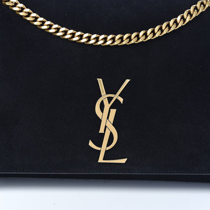 Saint Laurent Smooth Calfskin Suede Medium Reversible Monogram Kate Satchel Black 13 of 19