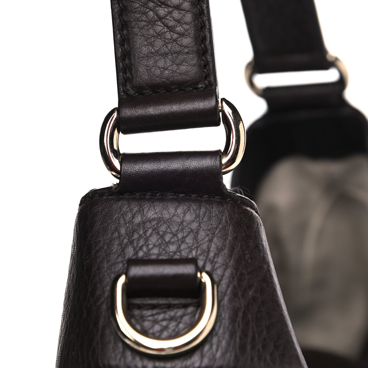 Calfskin Web Medium Dressage Hobo Coffee Brown