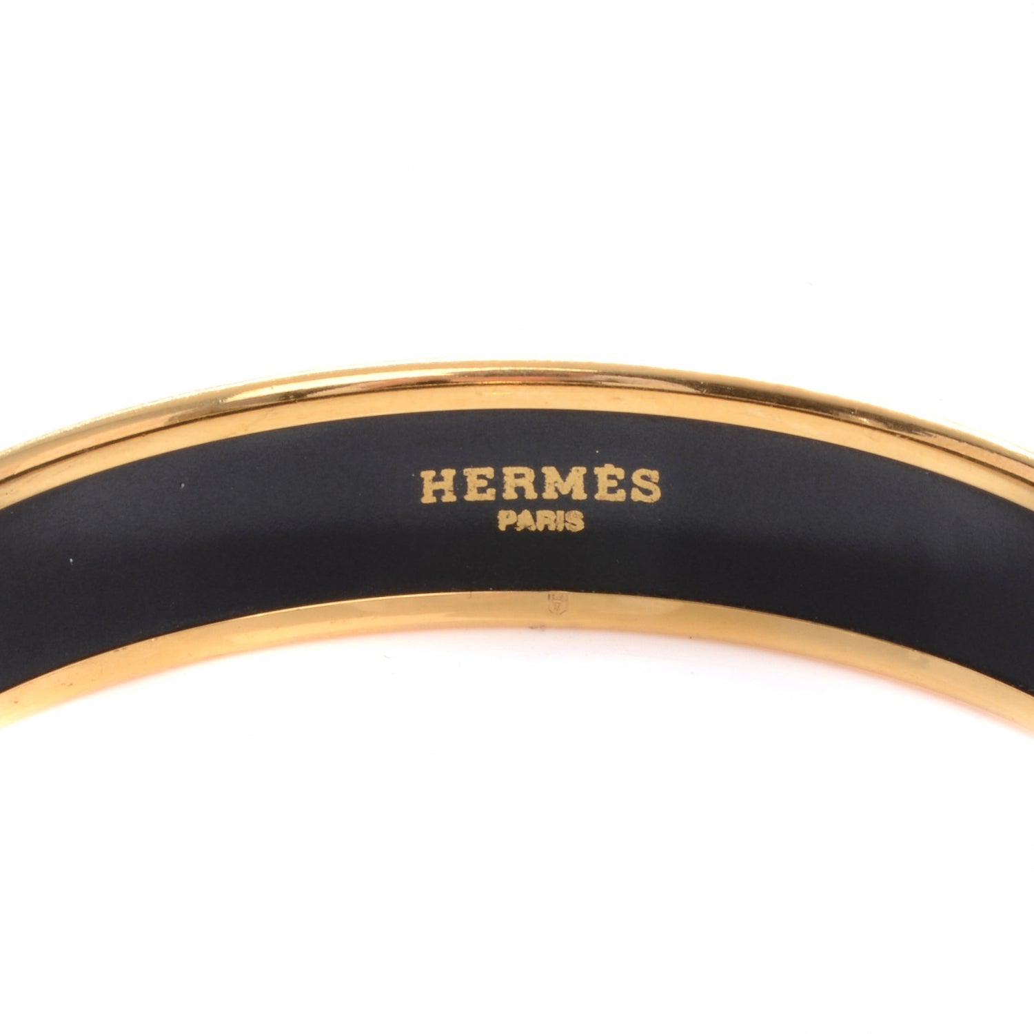 Hermes Enamel Wide Caleche Bracelet 65 Navy 3 of 5