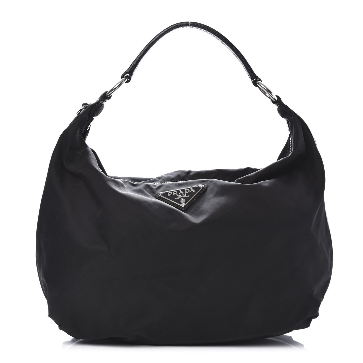 Tessuto Nylon Saffiano Hobo Black