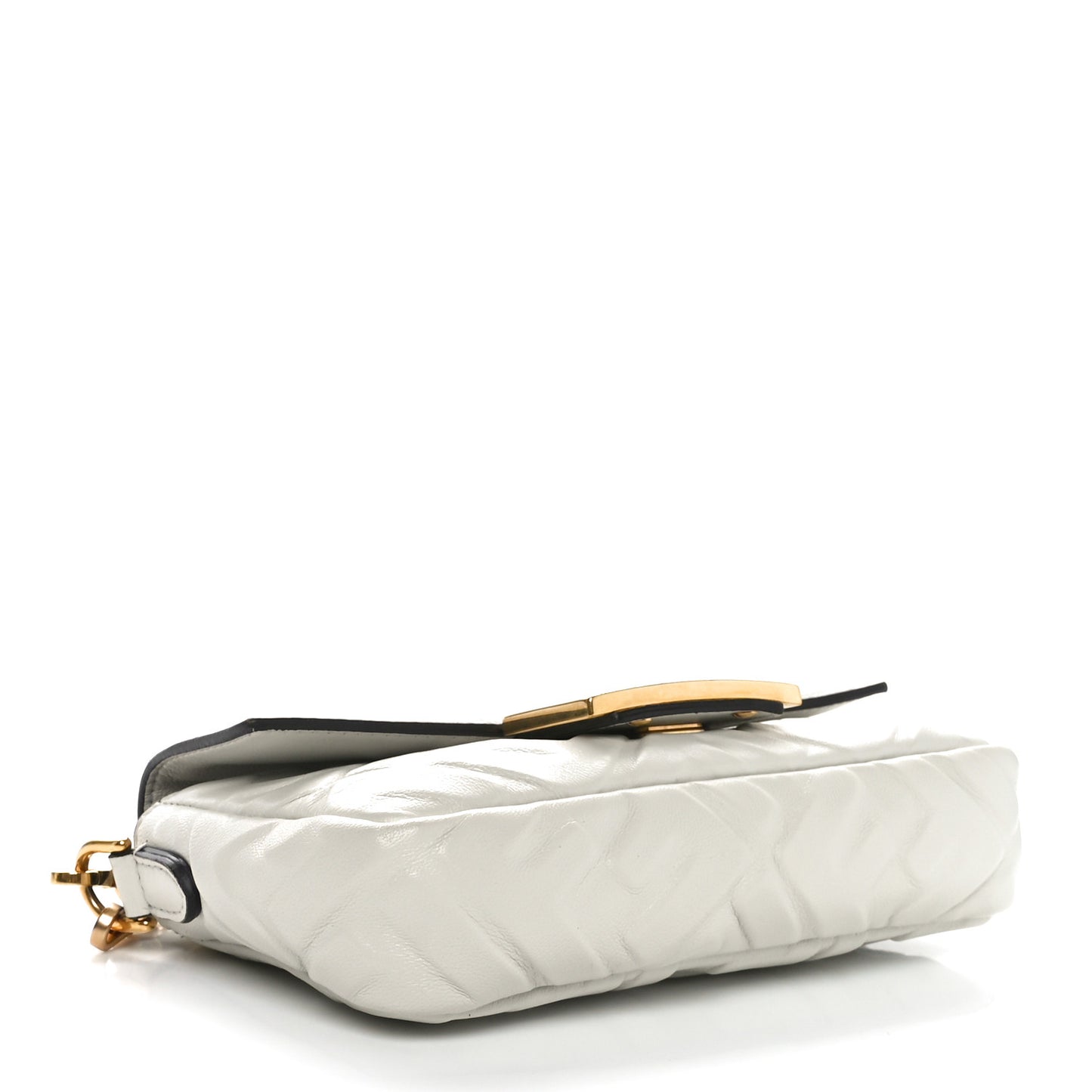 Nappa FF 1974 Embossed Mini Baguette White