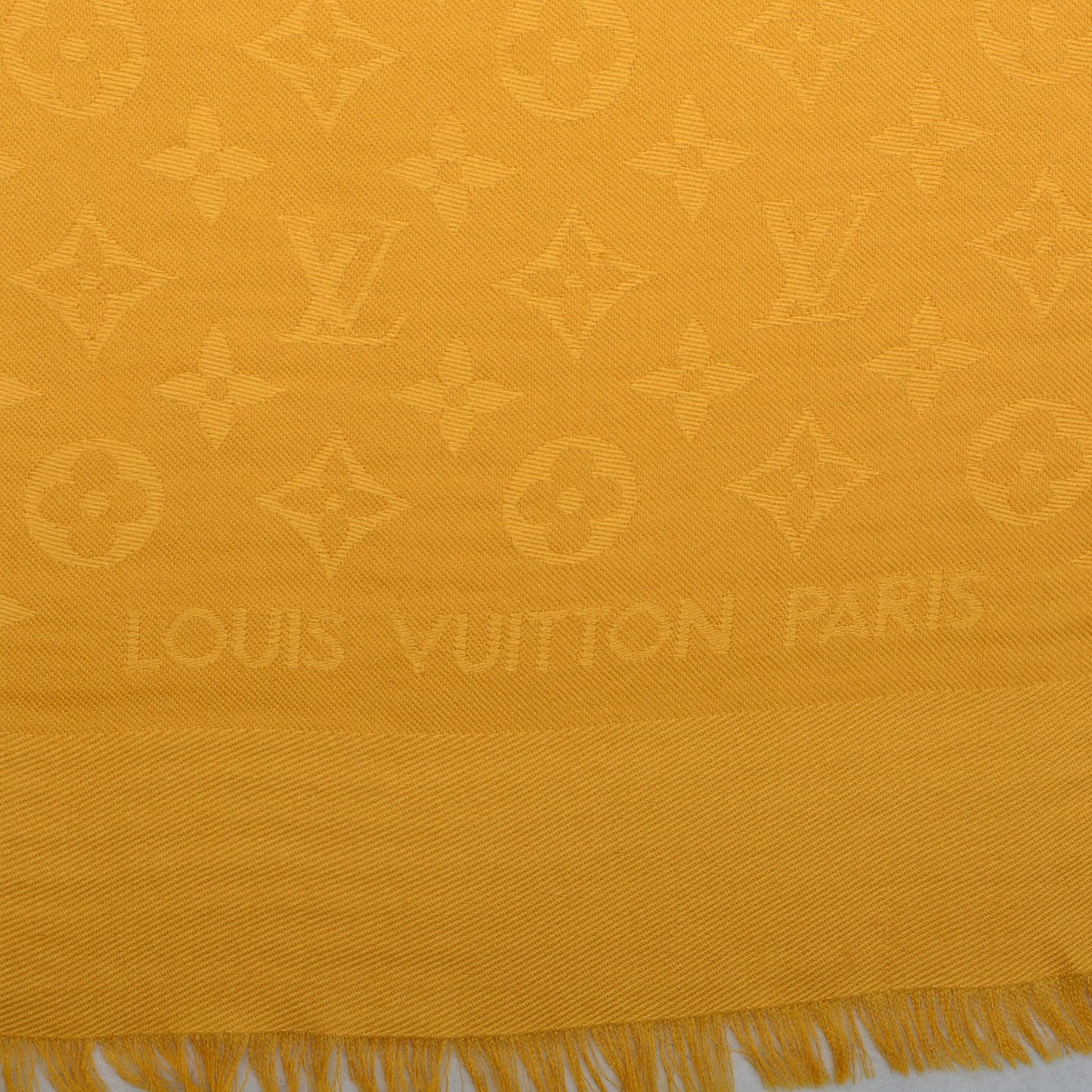 Wool Silk Monogram Shawl Safran