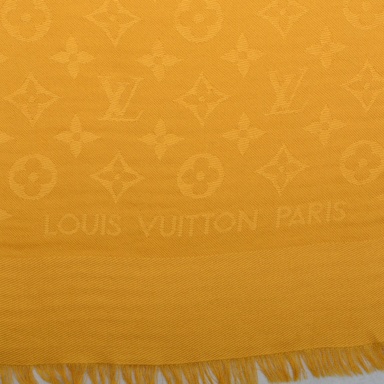 Louis Vuitton Wool Silk Monogram Shawl Safran 4 of 6