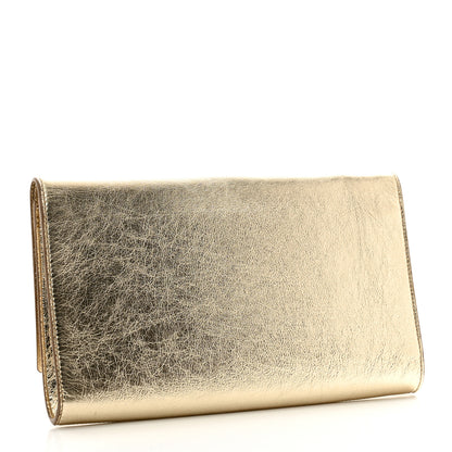 Saint Laurent Metallic Calfskin Monogram Large Belle De Jour Clutch Gold 3 of 9