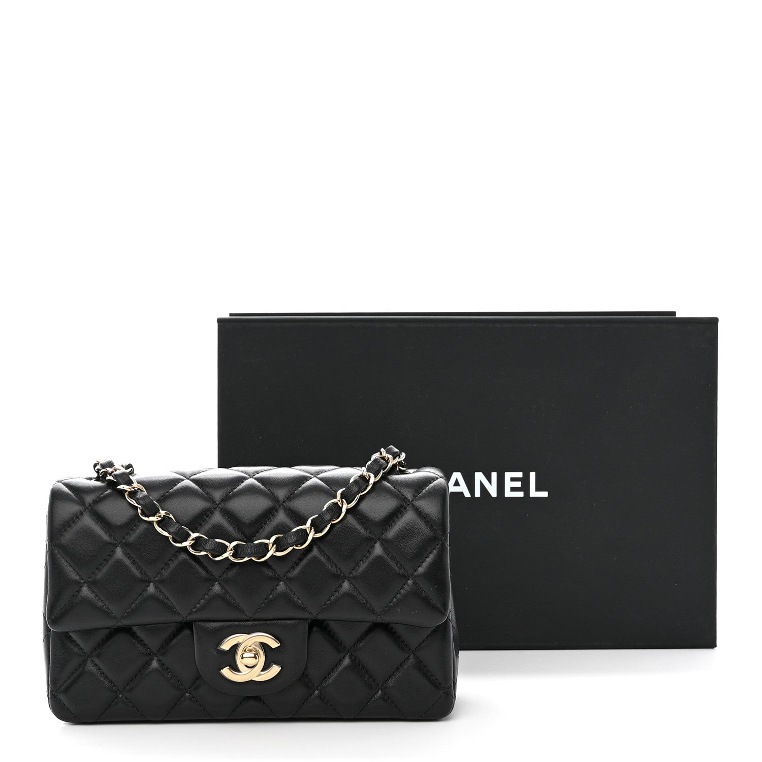 Chanel Lambskin Quilted Mini Rectangular Flap Black 12 of 12