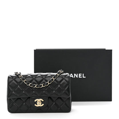 Chanel Lambskin Quilted Mini Rectangular Flap Black 12 of 12
