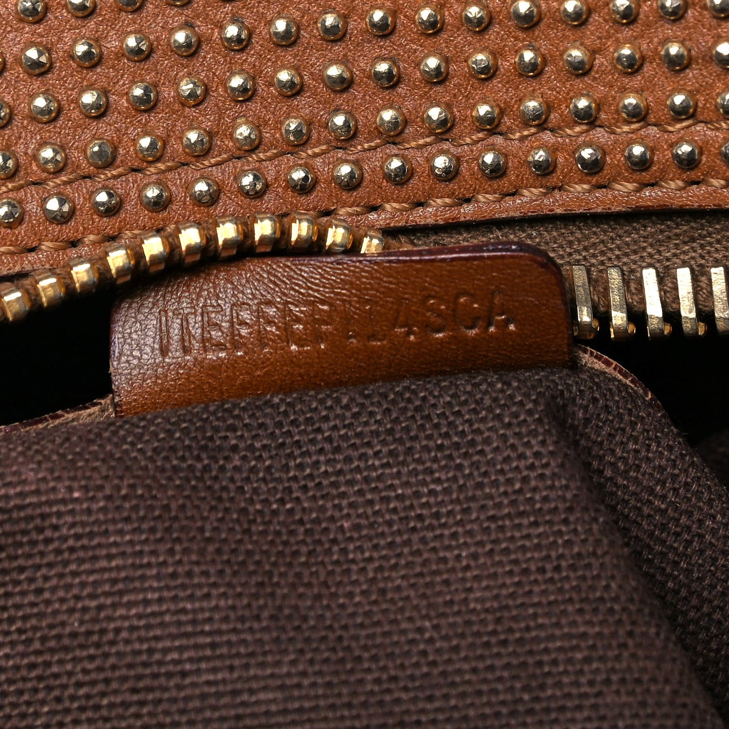 House Check Studded Knight Satchel Brown
