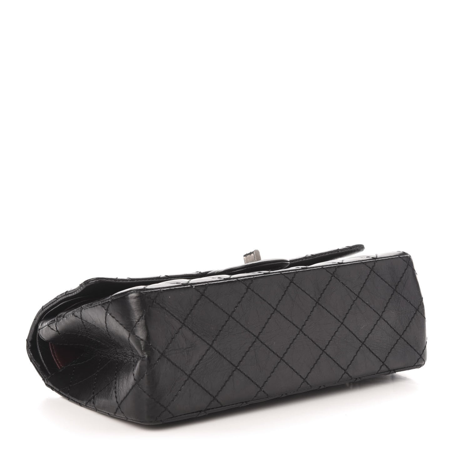 Aged Calfskin Quilted 2.55 Reissue 225 Flap Black
