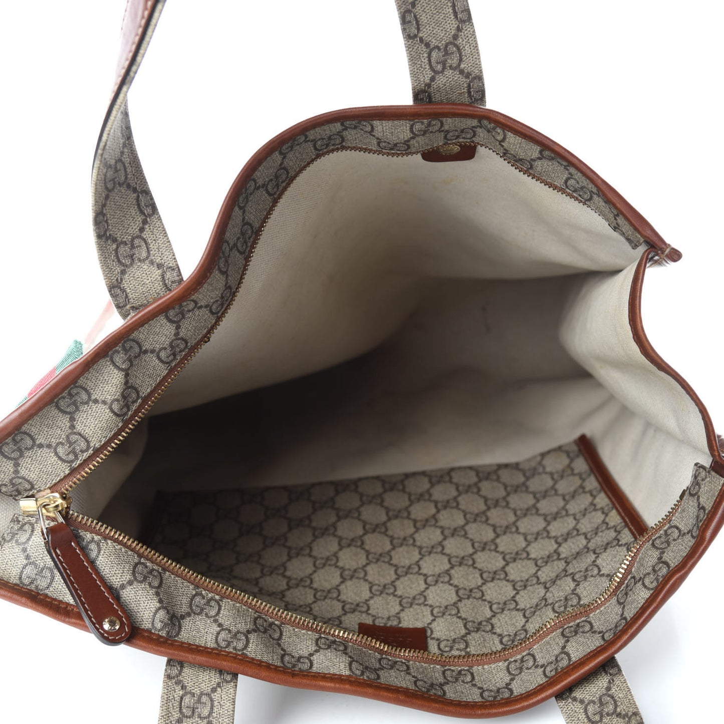 GG Plus Monogram Medium Signature Web Loop Vertical Tote Brown