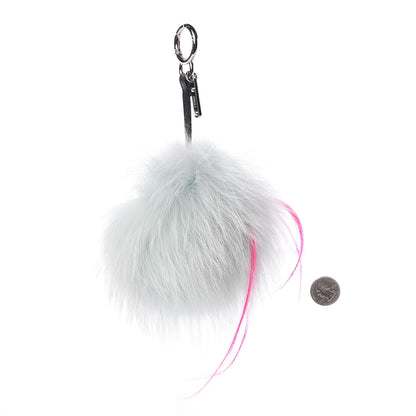 Fendi Fox Rabbit Goat Mink Fur Vitello Flamingo Bagood Monster Bag Bug Charm Light Blue 2 of 3