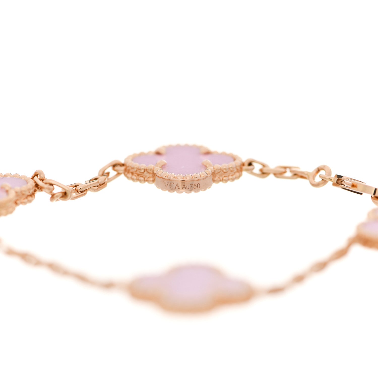Van Cleef & Arpels 18K Rose Gold Pink Porcelain 5 Motifs Vintage