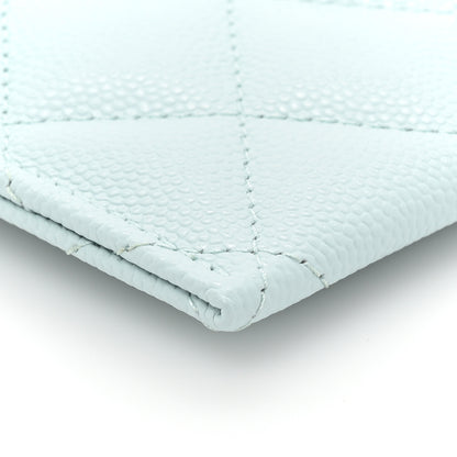 Chanel Caviar Quilted Card Holder Light Blue 10 of 11