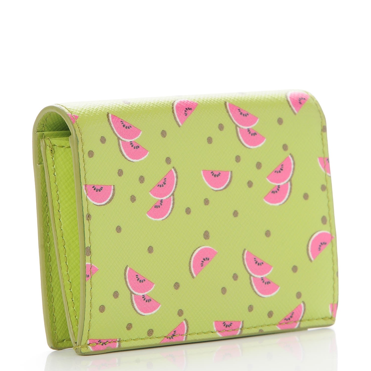 Prada Saffiano Watermelon Print Card Holder Erba 3 of 8