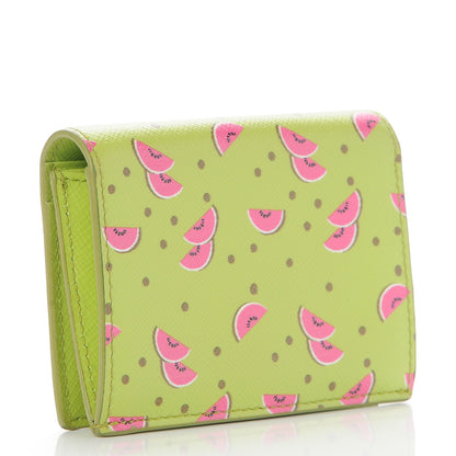 Prada Saffiano Watermelon Print Card Holder Erba 3 of 8