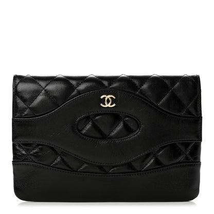 Chanel Shiny Lambskin Quilted 31 Clutch Black 1 of 9