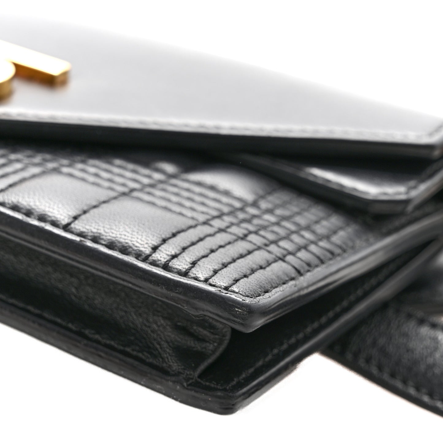 Smooth Calfskin Quilted Check TB Envelope Belt Bag Black