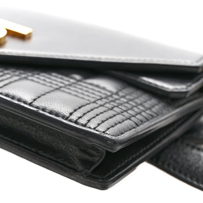 Burberry Smooth Calfskin Quilted Check TB Envelope Belt Bag Black 11 of 14