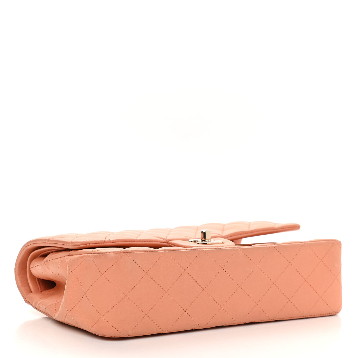 Chanel Lambskin Quilted Medium Double Flap Coral 3 of 14