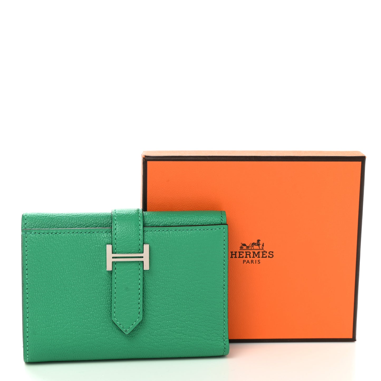 Chevre Mysore Tri-Fold Compact Bearn Wallet Menthe