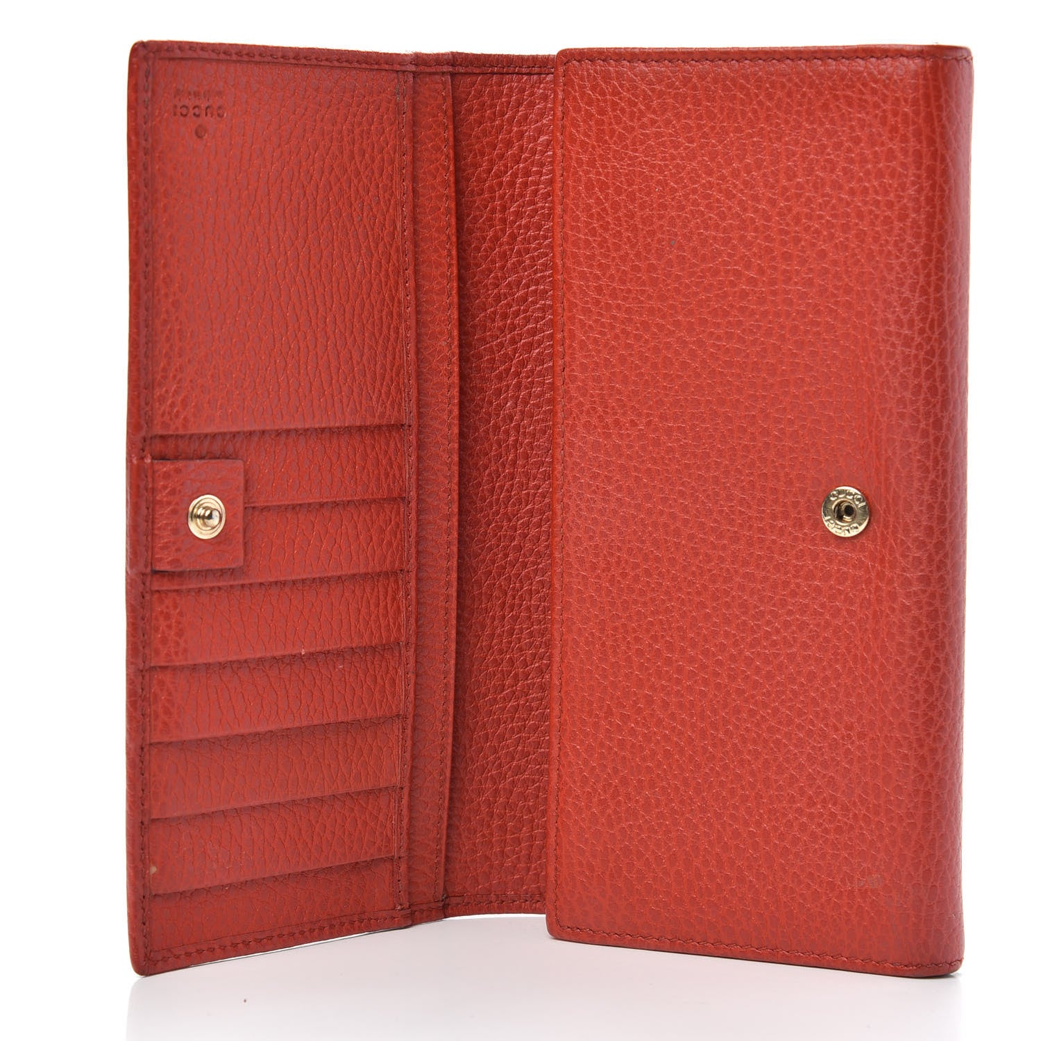 Gucci Pebbled Calfskin Continental Wallet Red 5 of 13