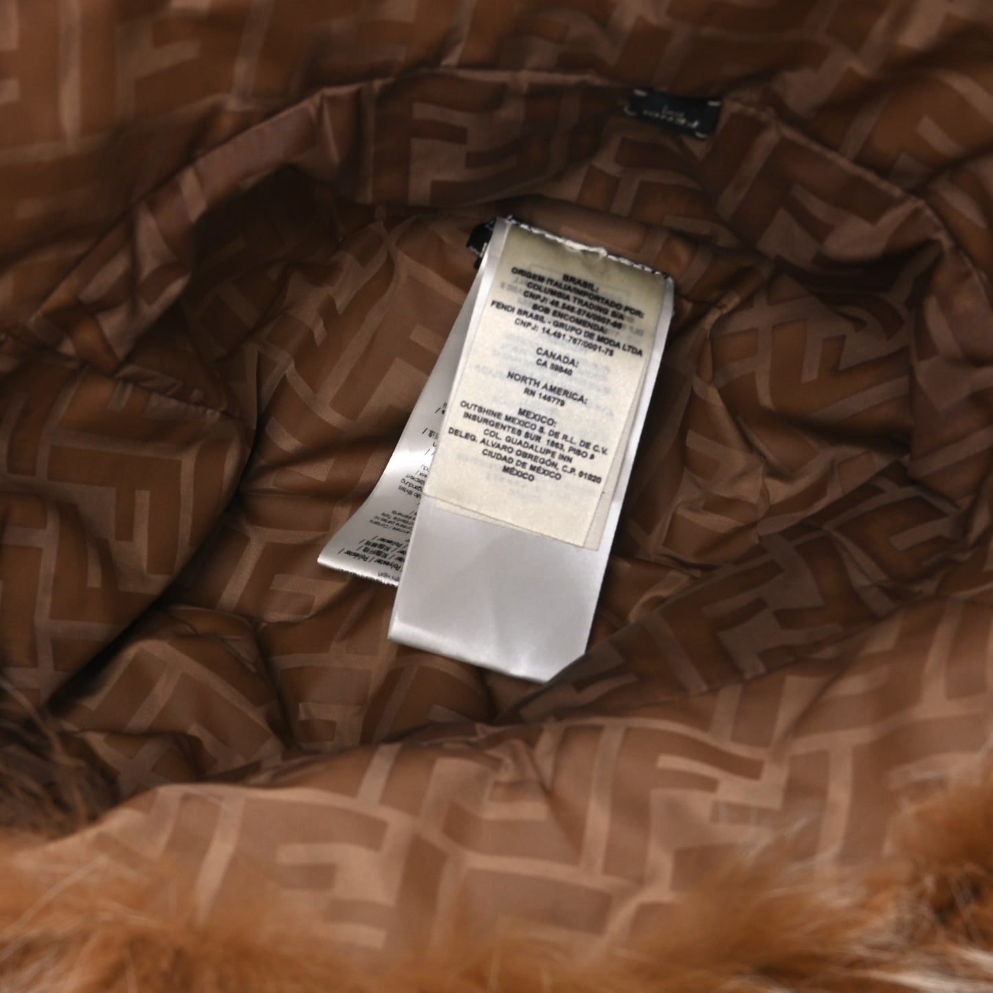 Fox Fur Bucket Hat M Camel
