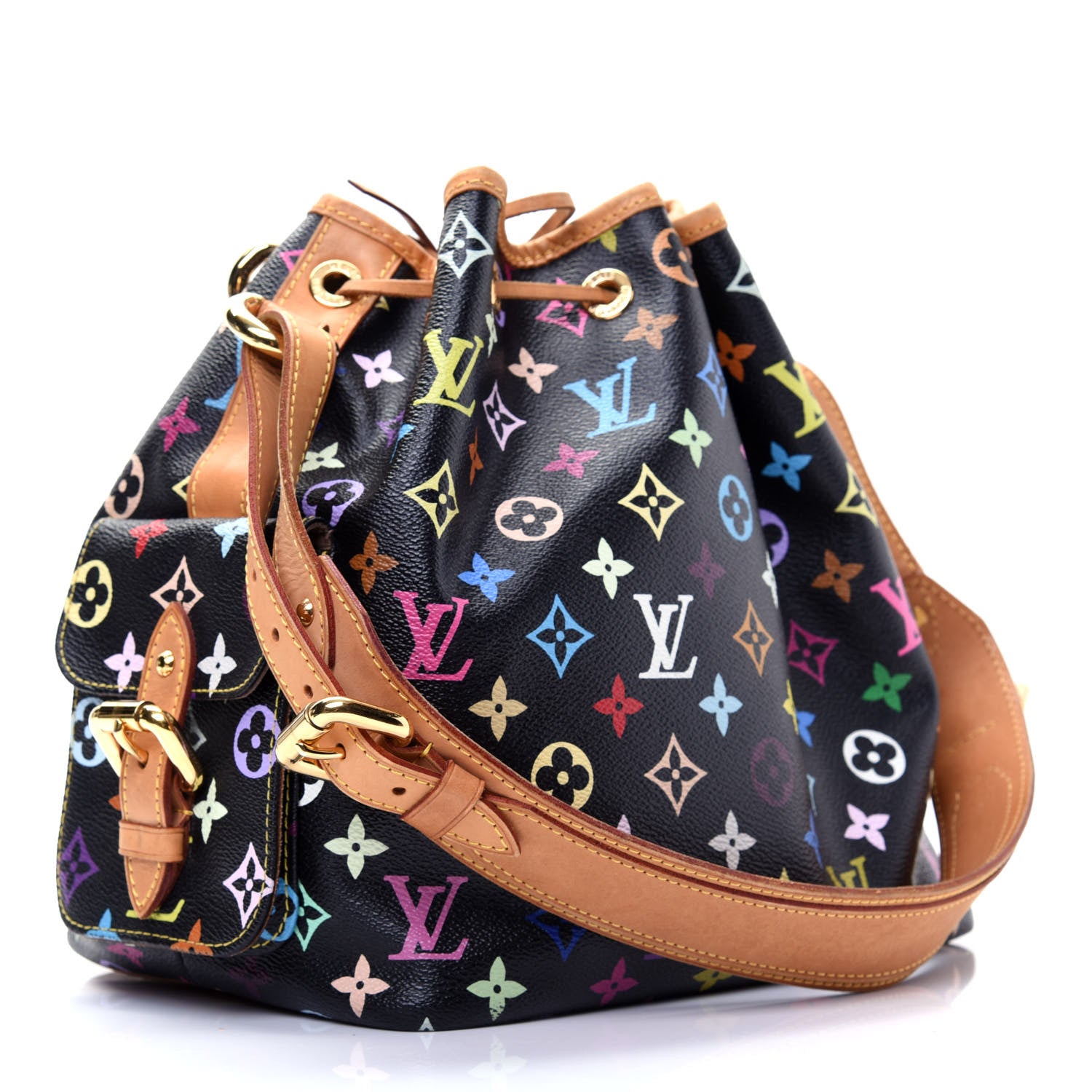 Louis Vuitton Monogram Multicolor Petit Noe Black 3 of 21