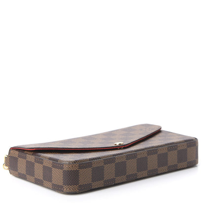 Louis Vuitton Damier Ebene Pochette Felicie Chain Wallet 3 of 11