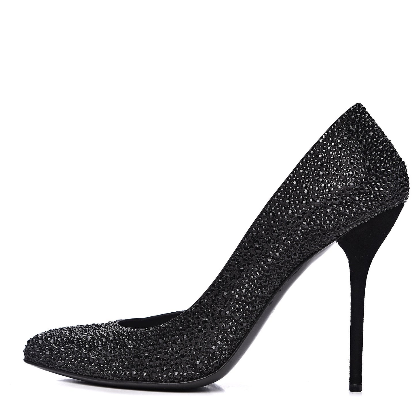 Satin Crystal Pumps 39.5 Black