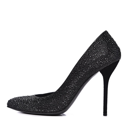 Gucci Satin Crystal Pumps 39.5 Black 1 of 10