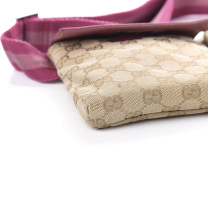 Gucci GG Monogram Web Double Pocket Belt Bag Pink 9 of 11