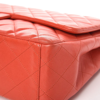 Chanel Lambskin Quilted Maxi Single Flap Light Red 9 of 12