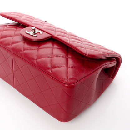 Chanel Caviar Quilted Jumbo Double Flap Red 14 of 15
