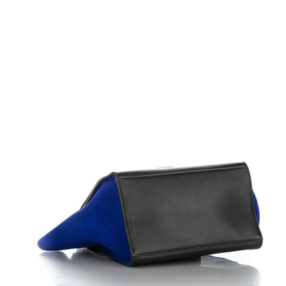 Celine Smooth Calfskin Suede Medium Tri-Color Trapeze Indigo 5 of 8