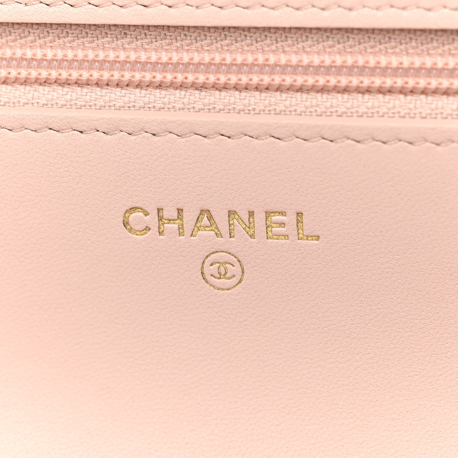 Chanel Lambskin Plexi Quilted Wallet On Chain WOC Light Beige 6 of 12