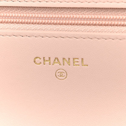 Chanel Lambskin Plexi Quilted Wallet On Chain WOC Light Beige 6 of 12