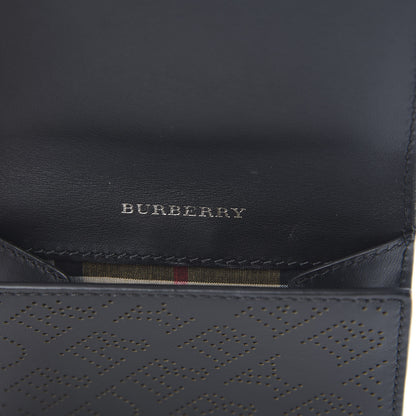 Burberry Calfskin Perforated Compact Wallet Black 7 of 9