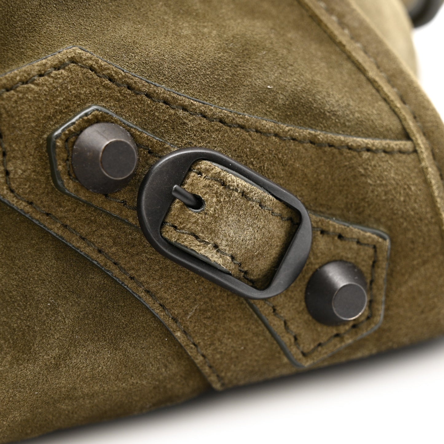 Waxed Suede Calfskin Classic Hardware Medium Le City Khaki