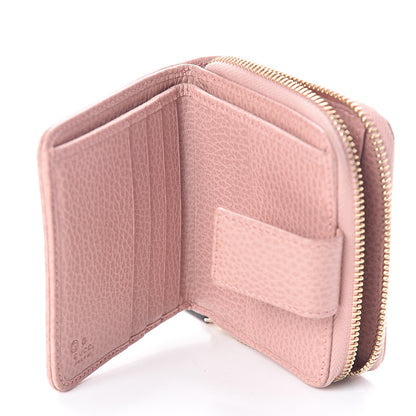 Gucci Monogram Dollar Calfskin Zip Around French Flap Wallet Beige Ebony Soft Pink 6 of 7