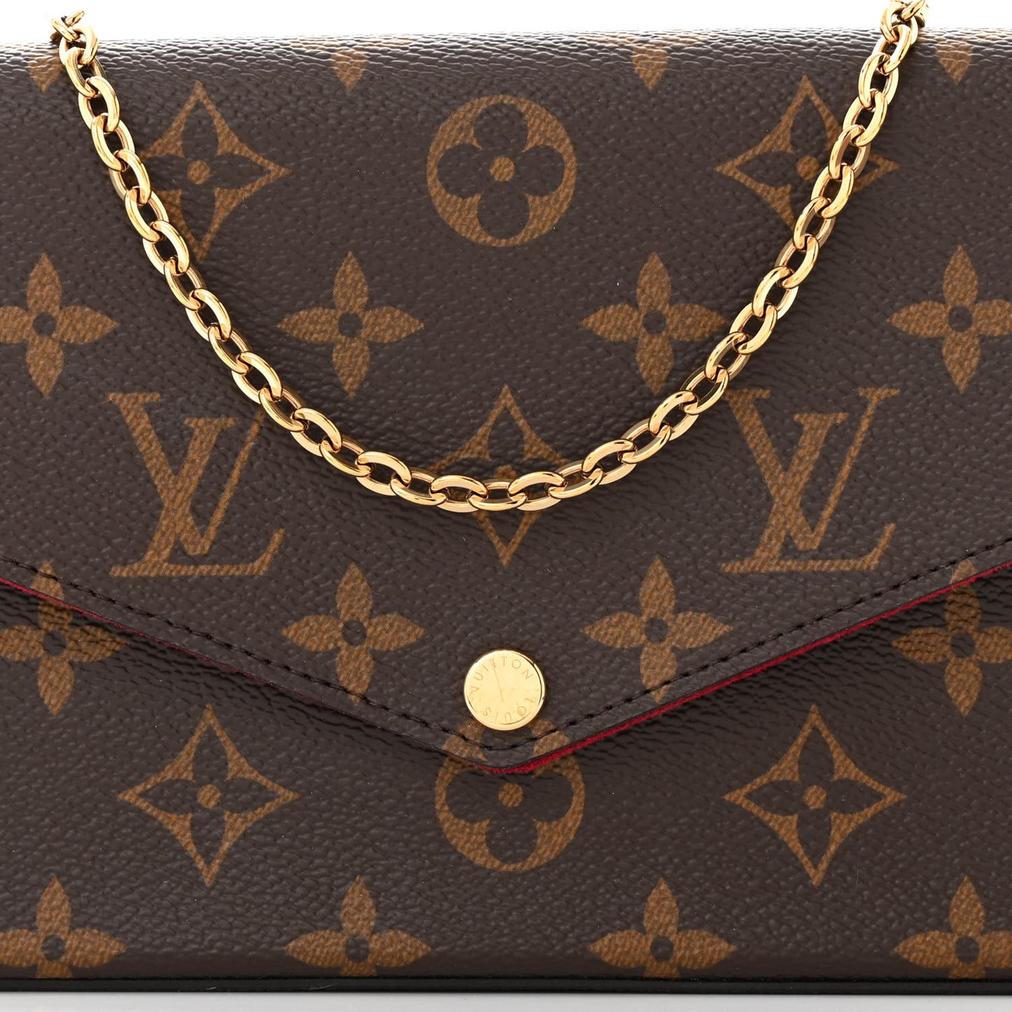 Monogram Pochette Felicie Chain Wallet Fuchsia