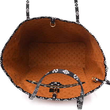 Louis Vuitton Monogram Giant Crafty Neverfull MM Creme Caramel 4 of 9
