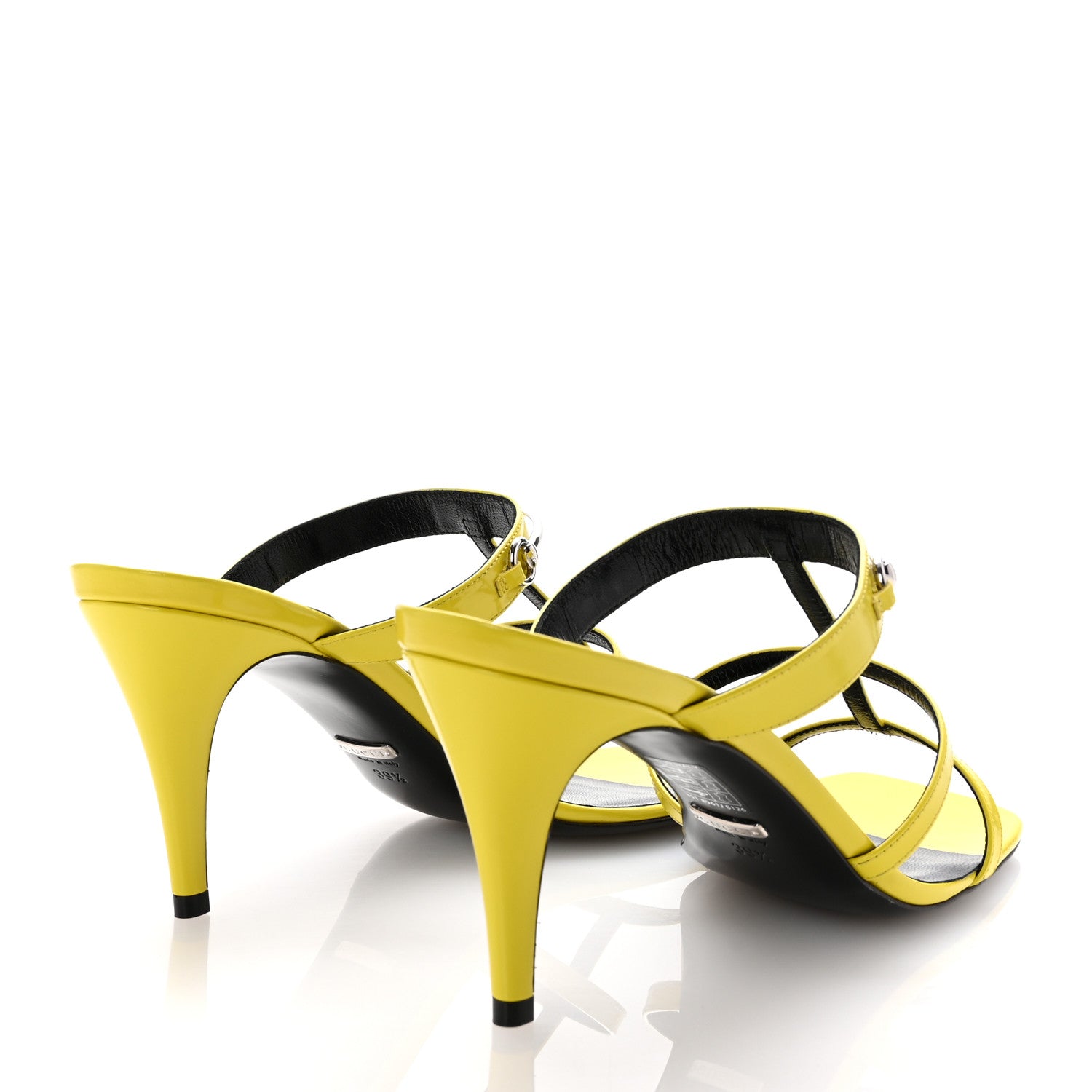Gucci Patent Calfskin Horsebit Divine 75mm Slide Sandals 39.5 Acid Lime 5 of 9